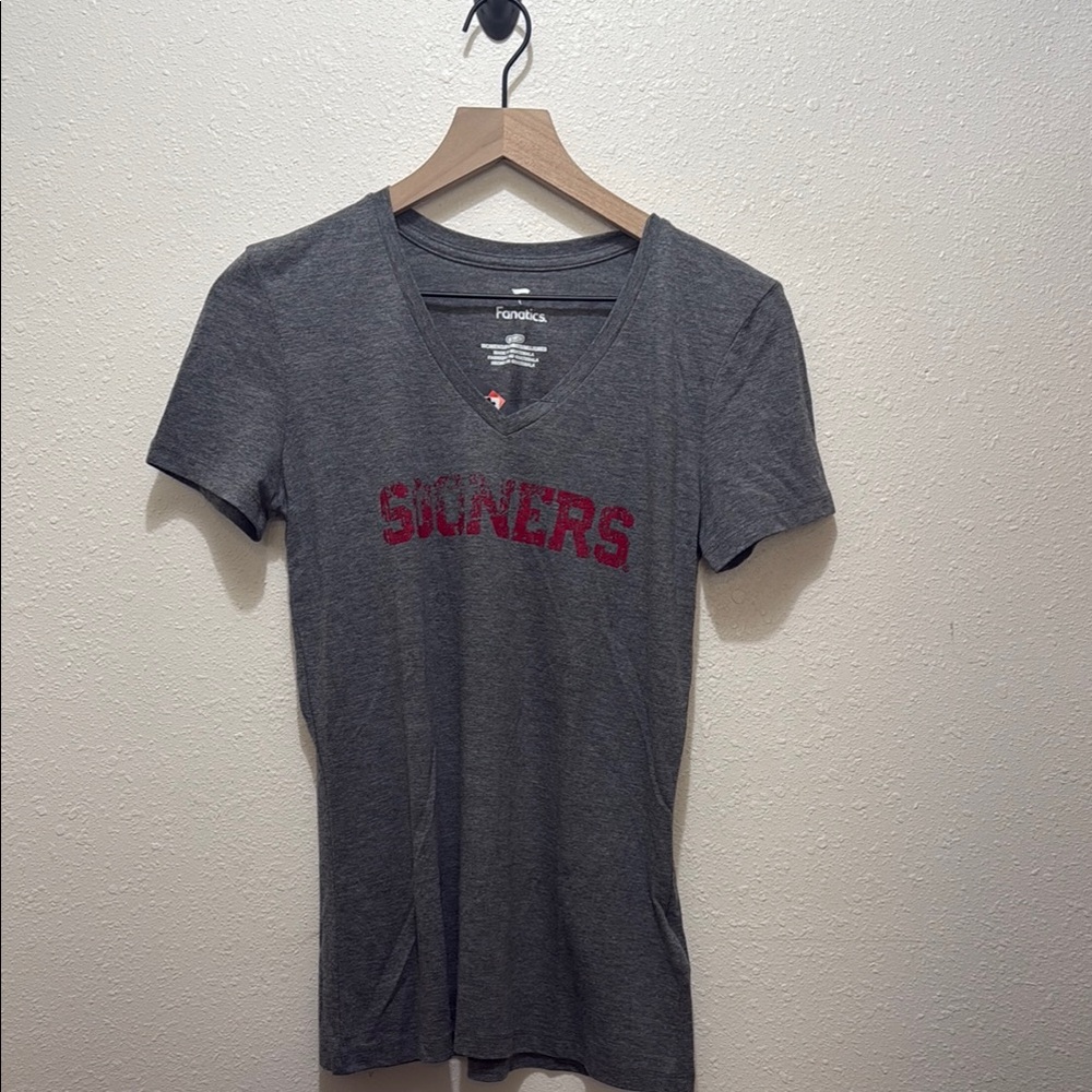 Fanatics Women's Gray OU Sooners T-Shirt, Size S